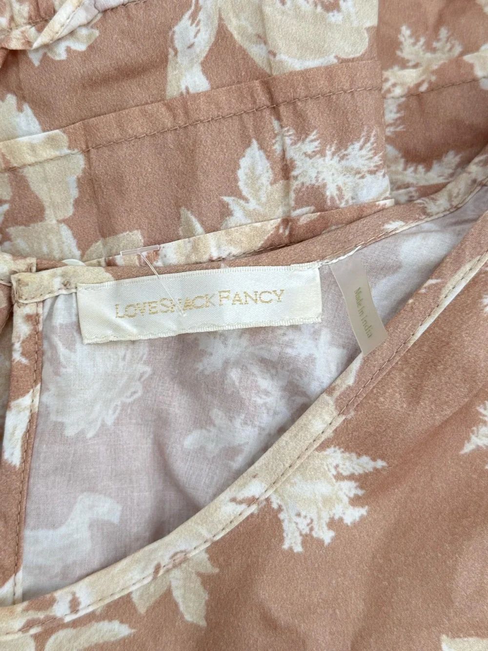 LOVESHACKFANCY Lienzo Mini Dress Floral Espresso Foam Cotton Size 6? - Picture 6 of 12